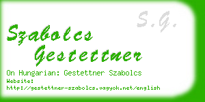 szabolcs gestettner business card